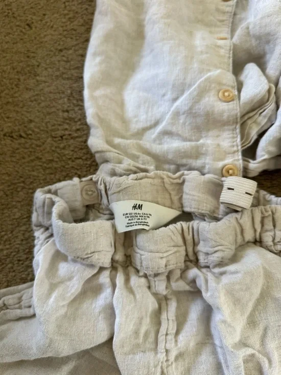 H&M Light Beige Linen Short Set - Picture 3 of 5